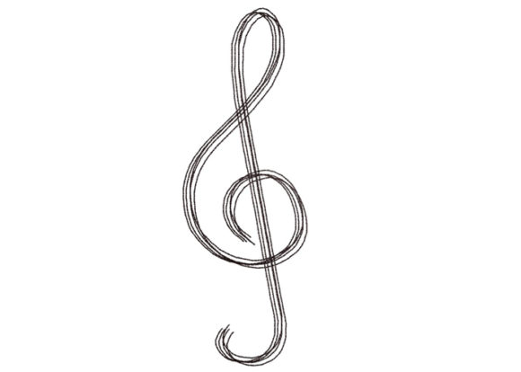 A Soft Scribbled Treble Clef for Handmade Music Gifts