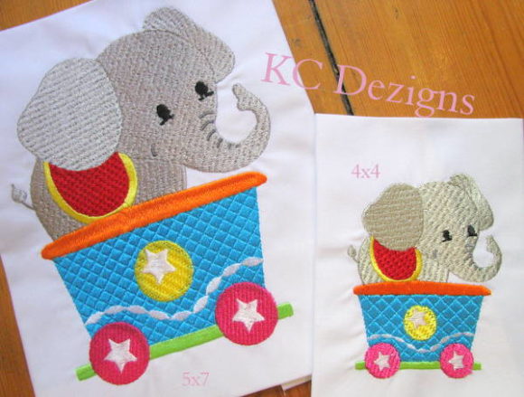 Embroidery Design Review: Elephant Sitting in Train