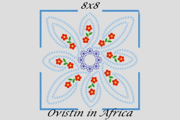 Enchanting Twirly Quilt Block & Flower Embroidery