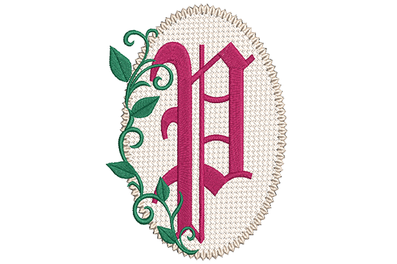 Olde English Monogram Letter P for Seasonal Embroidery Projects