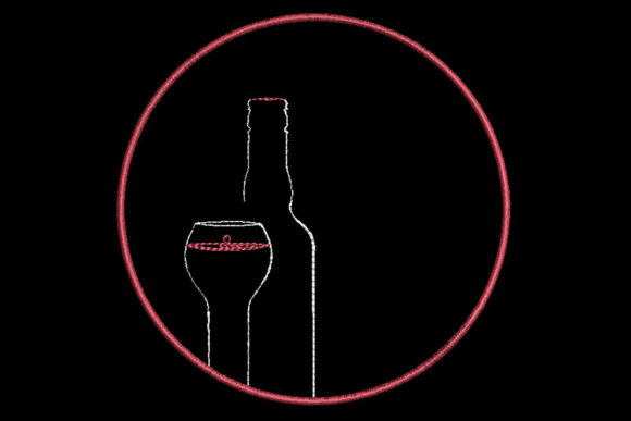 Reviewing the Simplistic Wine Glass & Bottle Embroidery Design
