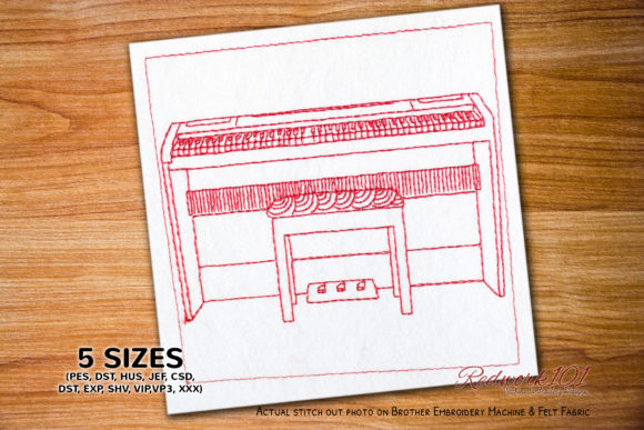 Studio-Piano: A Timeless Embroidery Design for Personalized Gifts